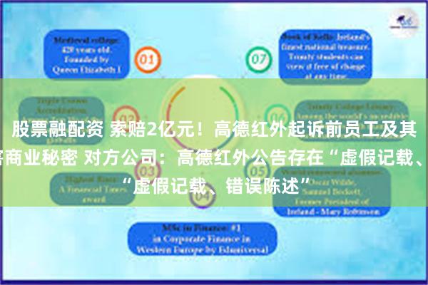 股票融配资 索赔2亿元！高德红外起诉前员工及其新东家侵害商业秘密 对方公司：高德红外公告存在“虚假记载、错误陈述”