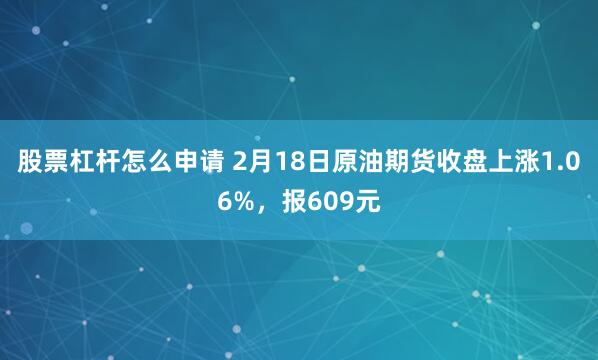 股票杠杆怎么申请 2月18日原油期货收盘上涨1.06%，报609元