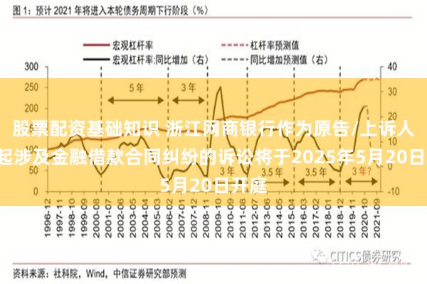 股票配资基础知识 浙江网商银行作为原告/上诉人的7起涉及金融借款合同纠纷的诉讼将于2025年5月20日开庭