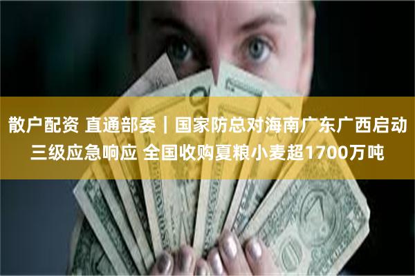 散户配资 直通部委｜国家防总对海南广东广西启动三级应急响应 全国收购夏粮小麦超1700万吨