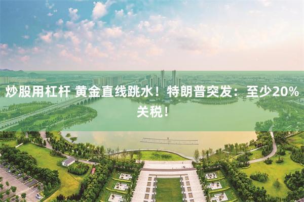 炒股用杠杆 黄金直线跳水！特朗普突发：至少20%关税！